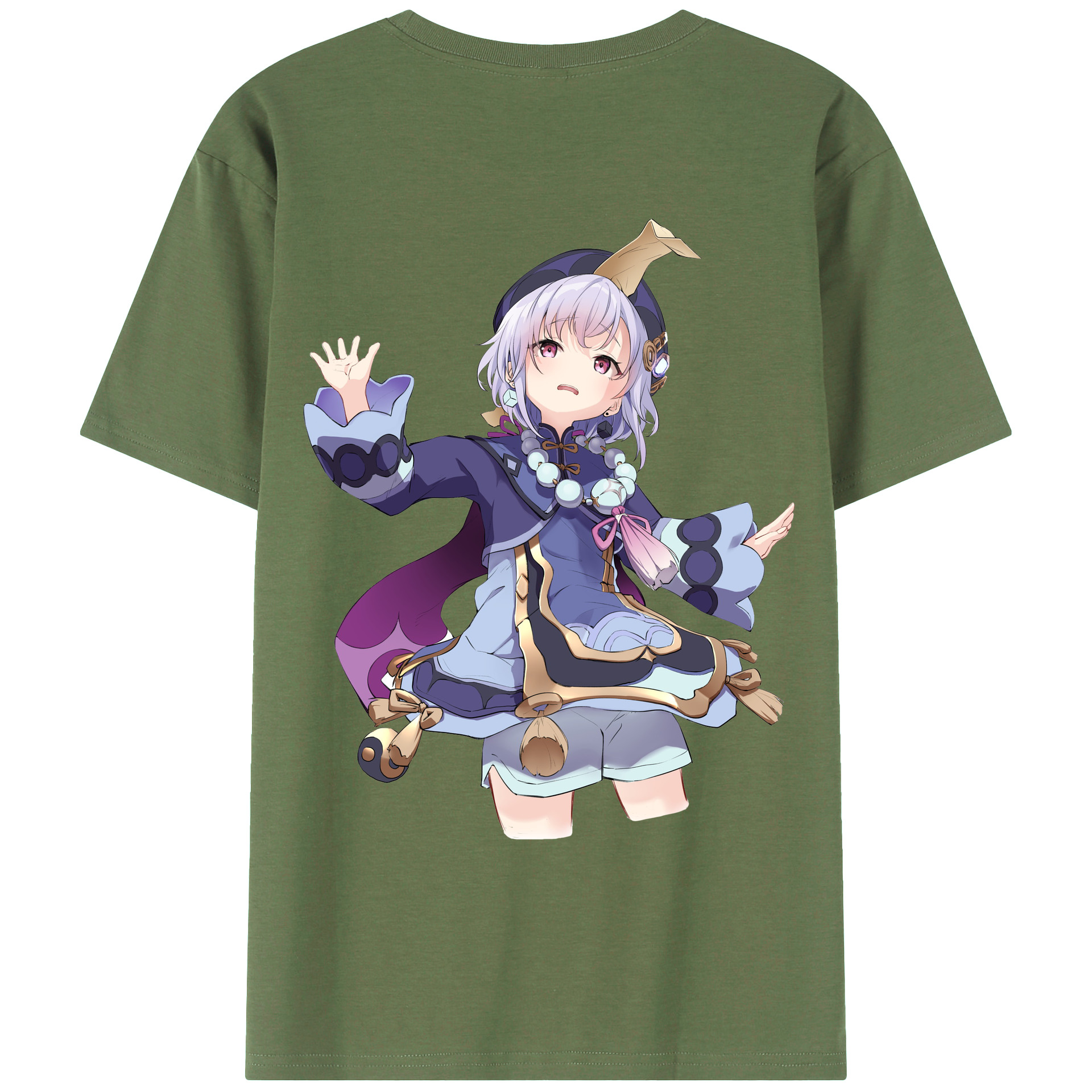 げんし神 七七 なな  genshin Nana 綿100％ メンズ半袖Tシャツ（バックプリント） 通気性